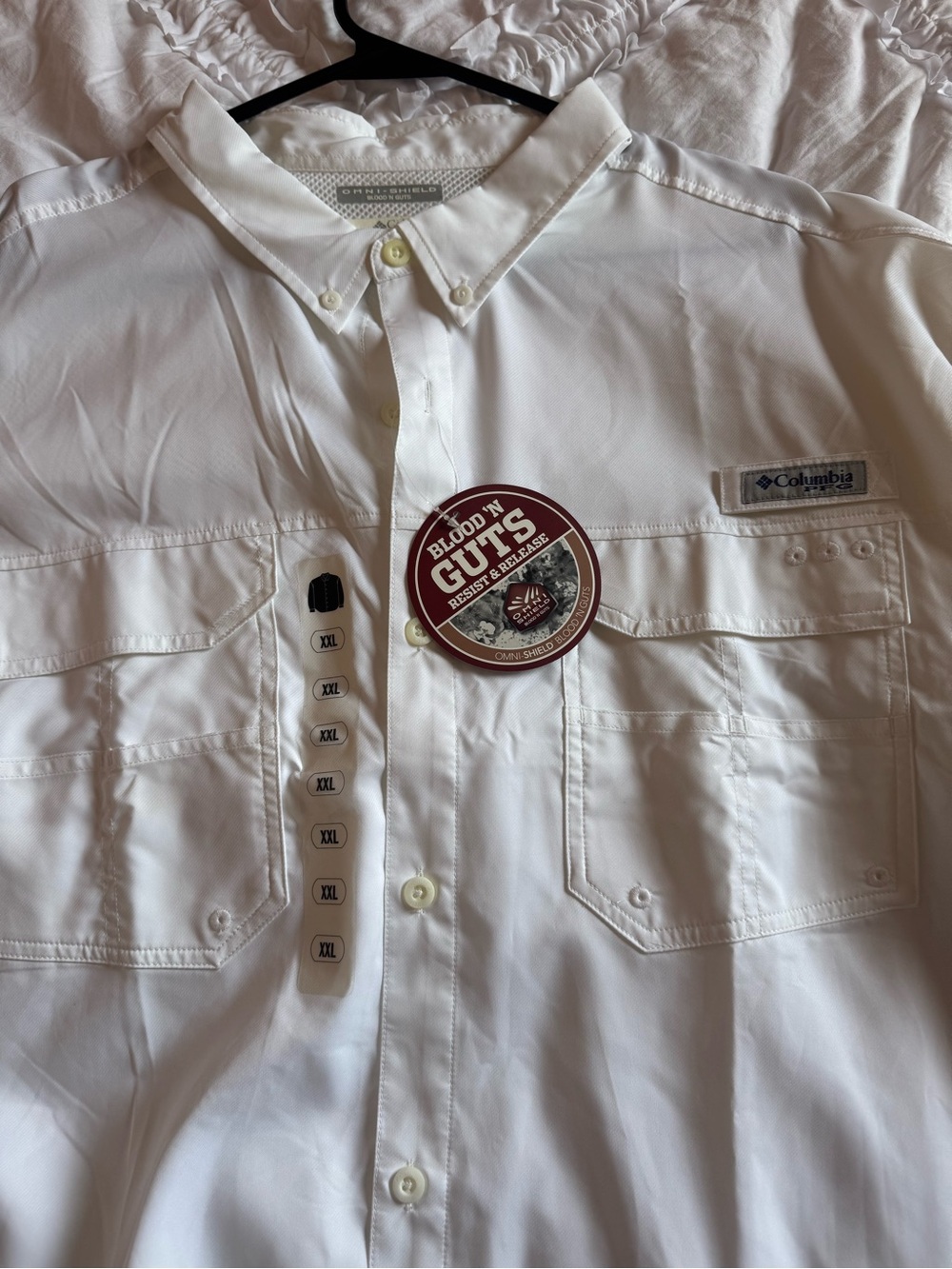 Columbia Men’s Short-Sleeve Fishing Shirt drop. 4 shirts XXL